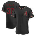 Davalo A.Diamondbacks #38 Paul Sewald Player  Black Alternate Authentic Stitched Jersey