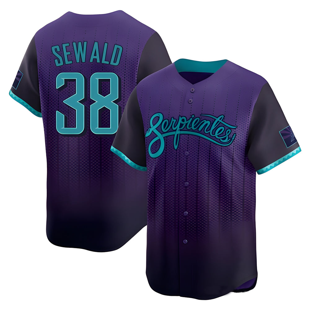 Davalo A.Diamondbacks #38 Paul Sewald Player Purple Limited 2025 City Connect Stitched Jersey