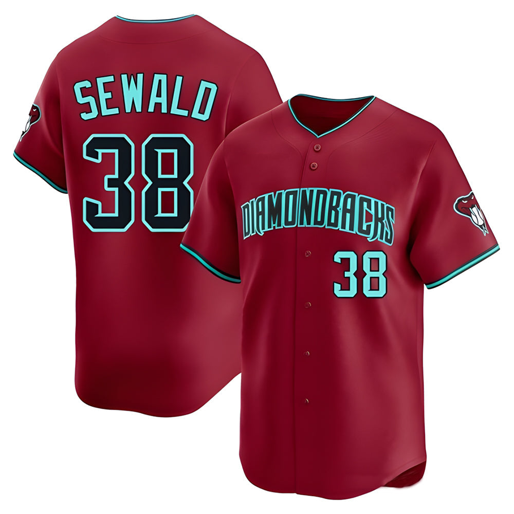 Davalo A.Diamondbacks #38 Paul Sewald Player Red Limited Alternate Stitched Jersey