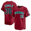 Davalo A.Diamondbacks #38 Paul Sewald Player Red Limited Alternate Stitched Jersey