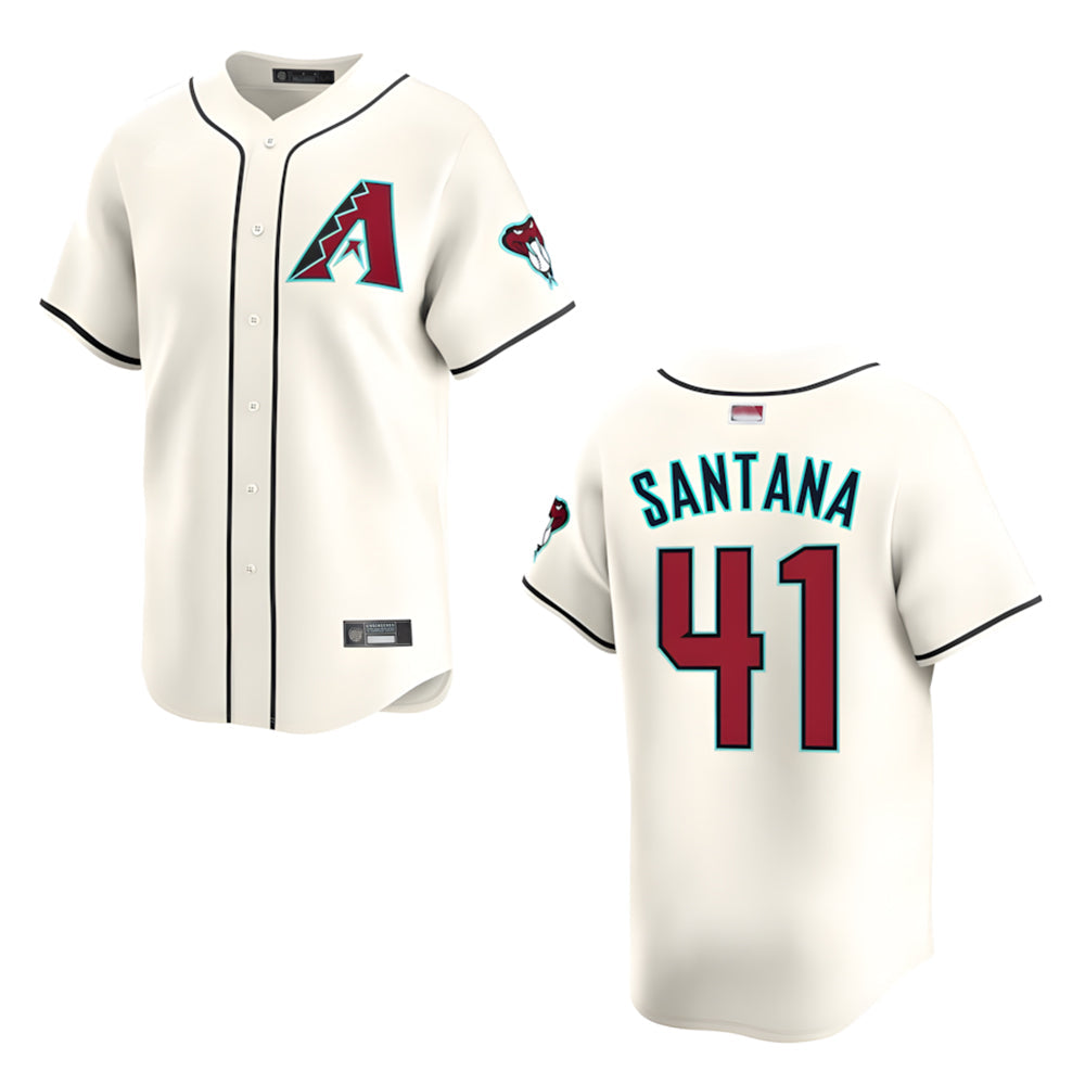 Davalo A.Diamondbacks #41 Carlos Santana Player Cream game time Stitched Jersey