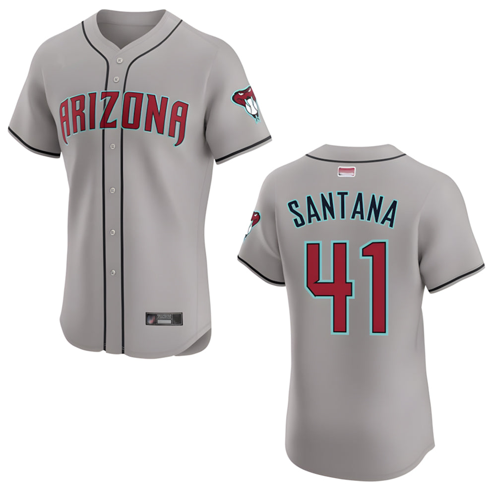 Davalo A.Diamondbacks #41 Carlos Santana Player Gray game time Stitched Jersey