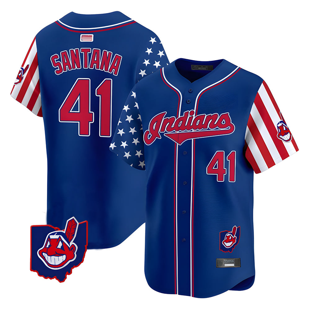 Davalo A.Diamondbacks #41 Carlos Santana Player Royal Independence Day Vapor Premier Limited Stitched Jersey
