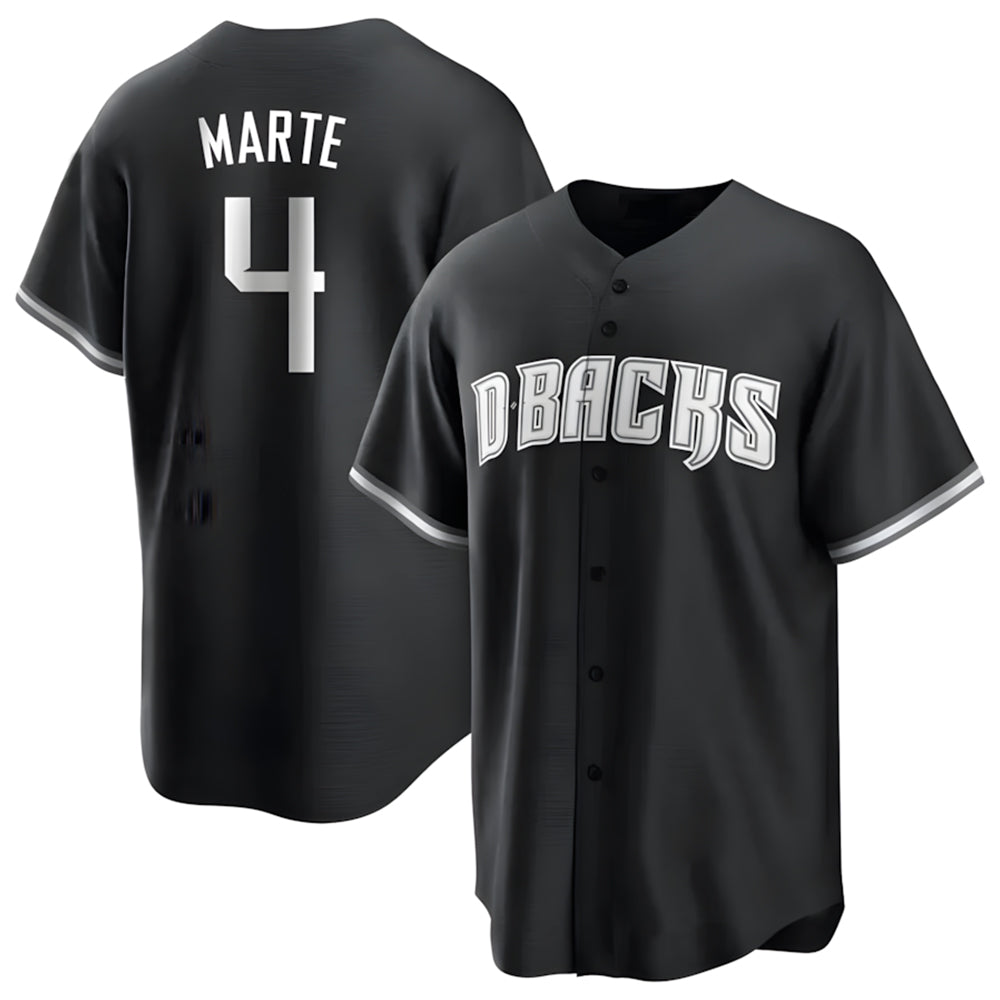 Davalo A.Diamondbacks #4 Ketel Marte Player Black Pointed collar Replica Game Stitched Jerseys