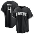 Davalo A.Diamondbacks #4 Ketel Marte Player Black Pointed collar Replica Game Stitched Jerseys