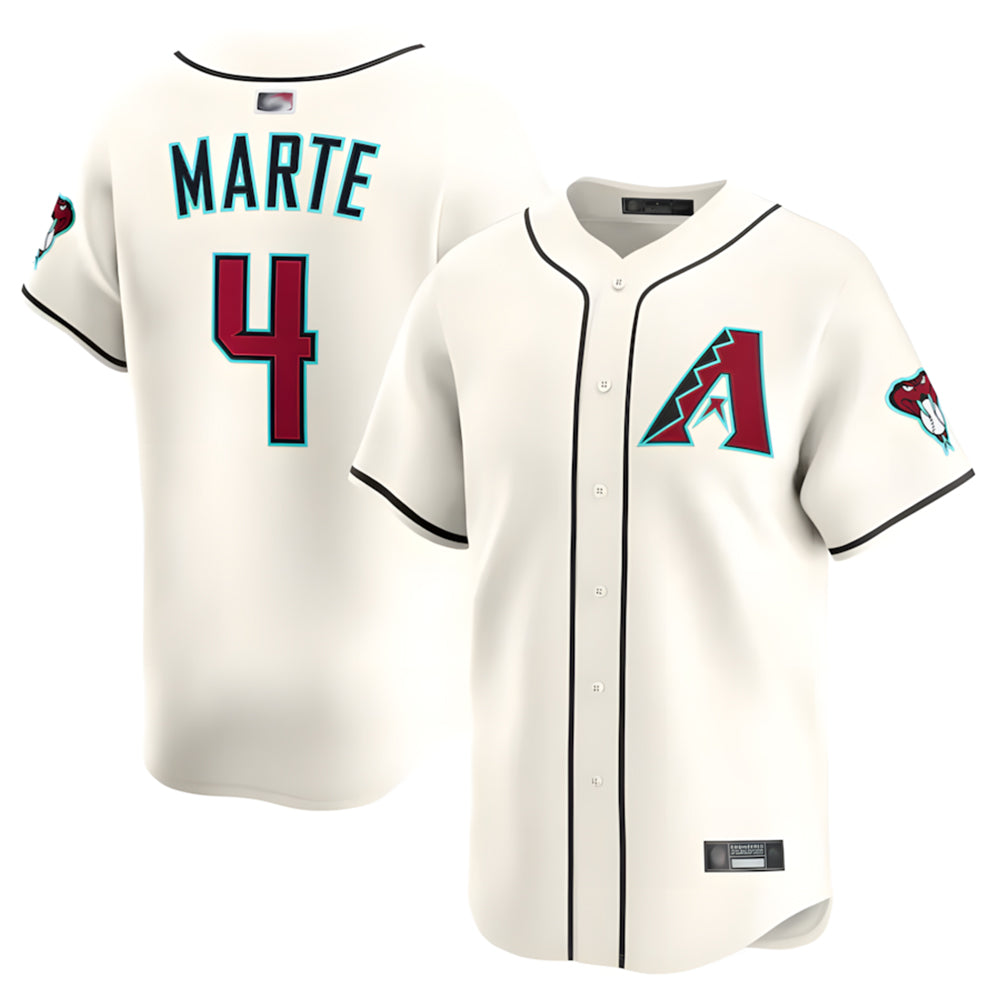 Davalo A.Diamondbacks #4 Ketel Marte Player Cream Limited Stitched Jerseys