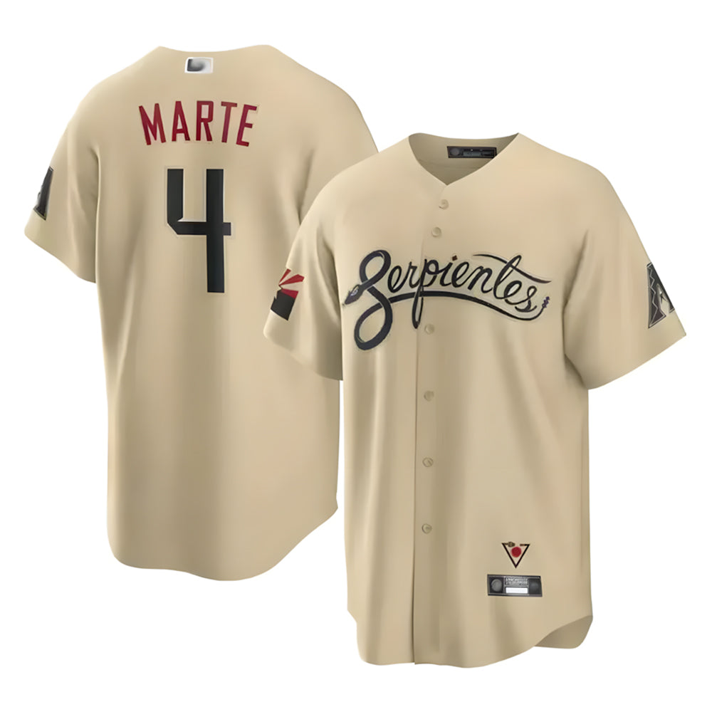 Davalo A.Diamondbacks #4 Ketel Marte Player Gold City Connect Stitched Jerseys