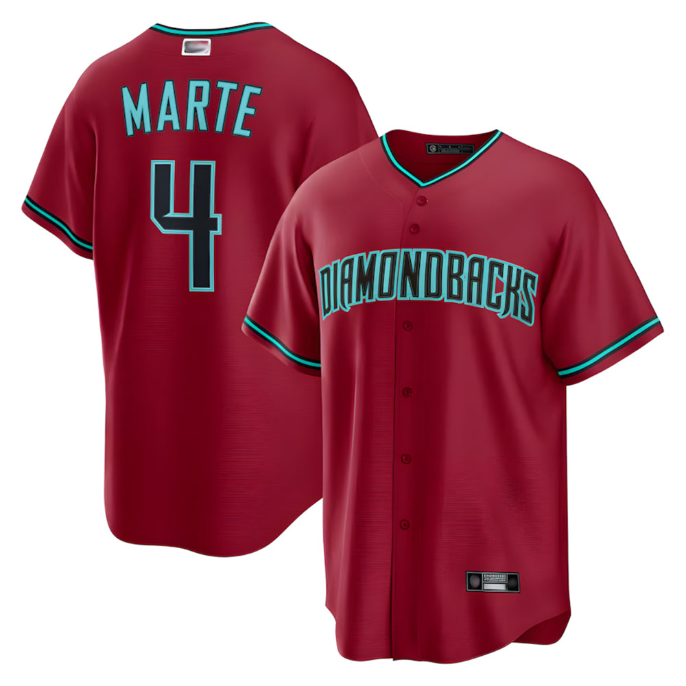 Davalo A.Diamondbacks #4 Ketel Marte Player Red Home Replica Stitched Jerseys