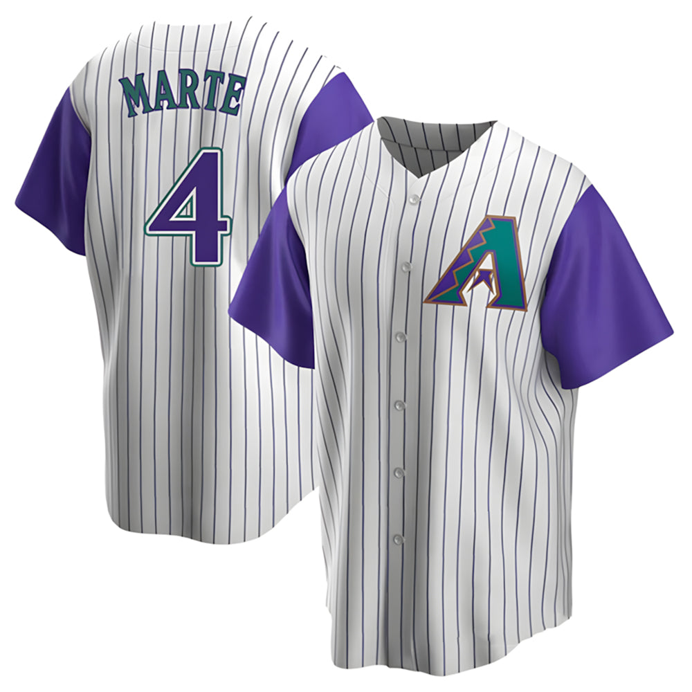 Davalo A.Diamondbacks #4 Ketel Marte Player White-Purple Limited Stitched Jerseys