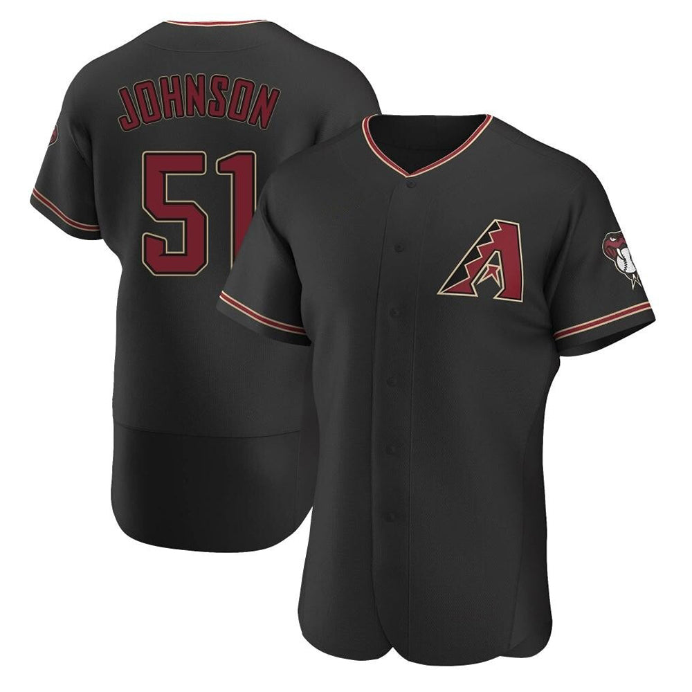 Davalo A.Diamondbacks #51 Randy Johnson Player Black Authentic Alternate Stitched Jerseys