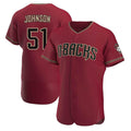 Davalo A.Diamondbacks #51 Randy Johnson Red Authentic Crimson Alternate Stitched Jerseys