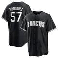 Davalo A.Diamondbacks #57 Eduardo Rodriguez Player Black White Replica Alternate Stitched Jersey