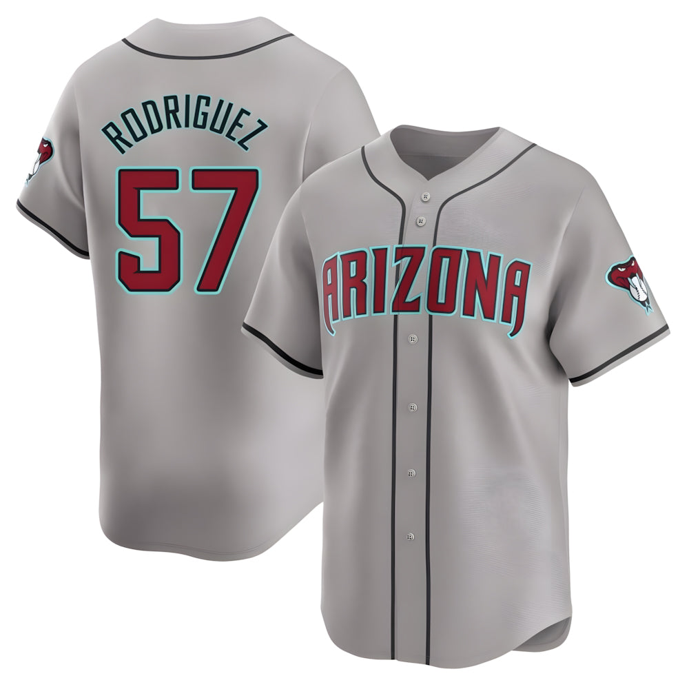 Davalo A.Diamondbacks #57 Eduardo Rodriguez Player Gray Limited Away Stitched Jersey