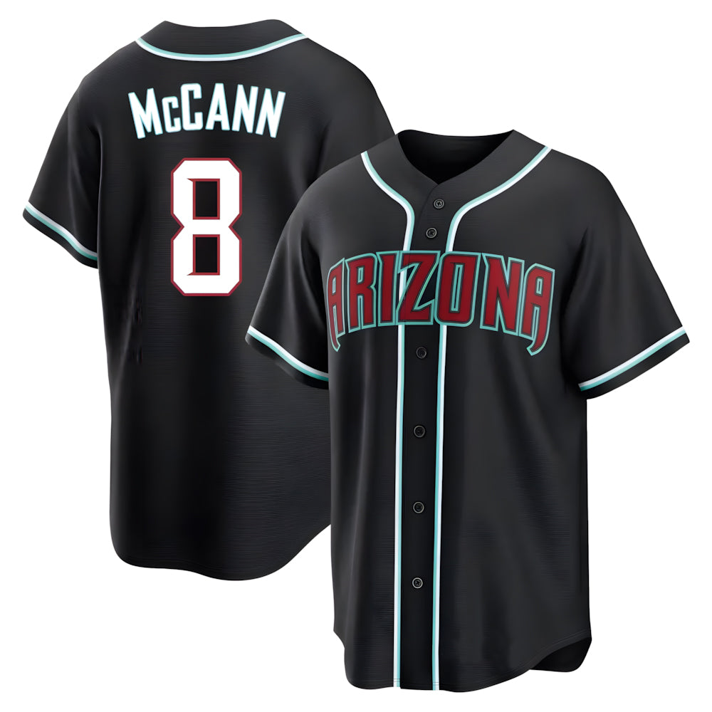 Davalo A.Diamondbacks #8 James McCann Player Black Replica Fashion Out Stitched Jersey