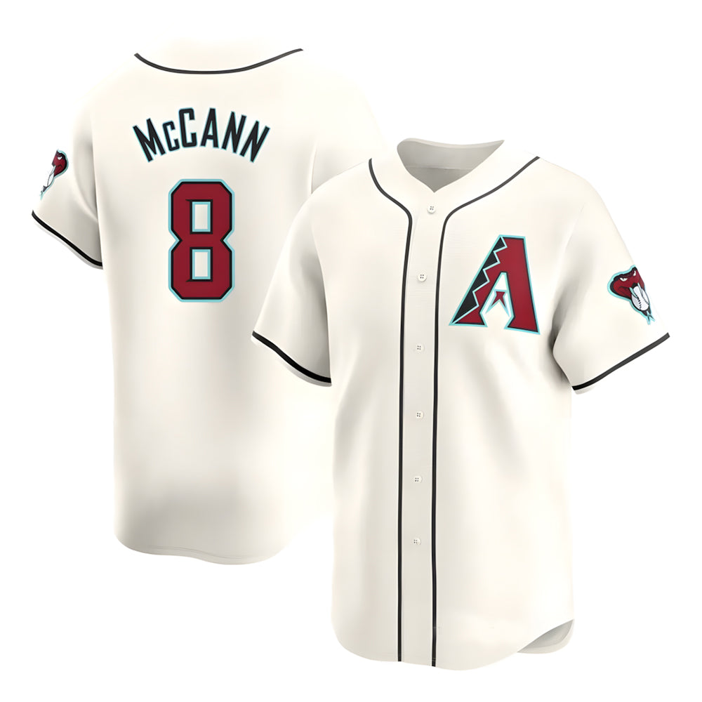 Davalo A.Diamondbacks #8 James McCann Player White Red Limited Home Stitched Jersey