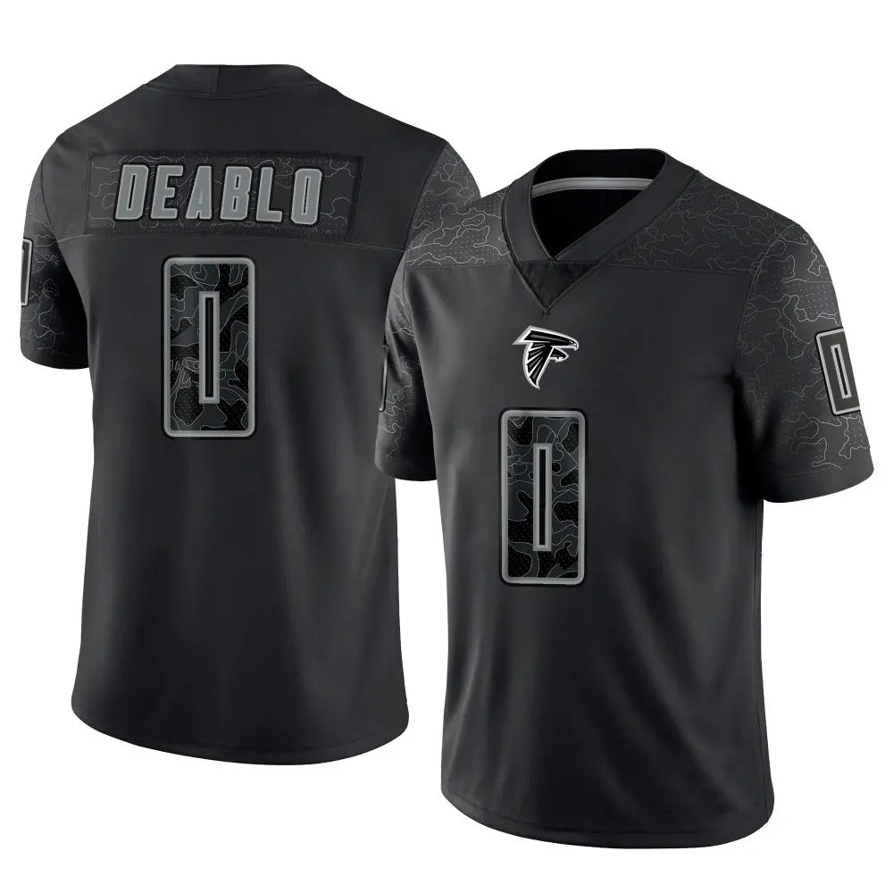 Davalo A.Falcons #0 Divine Deablo Player Black RFLCTV Limited Game Stitched Jerseys
