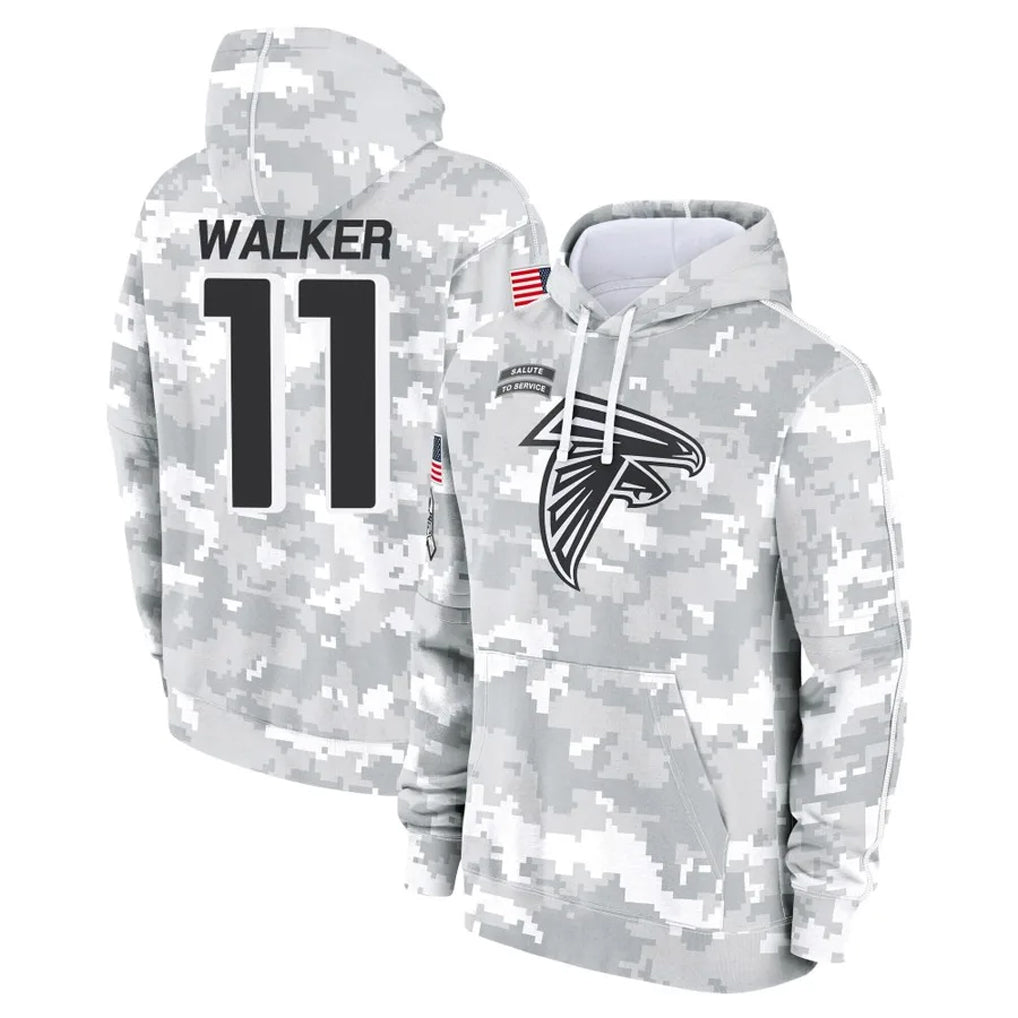 Davalo A.Falcons #11 Jalon Walker Player Arctic Camo Salute to Service Limited Hoodie Stitched Jerseys