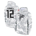 Davalo A.Falcons #12 Avieon Terrell Player Arctic Camo Salute to Service Limited Hoodie Stitched Jerseys