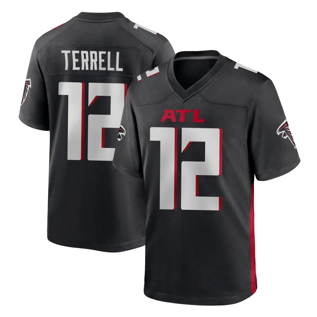 Davalo A.Falcons #12 Avieon Terrell Player Black Home Game Stitched Jerseys