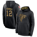 Davalo A.Falcons #12 Avieon Terrell Player Black Salute to Service Limited Black Hoodie Stitched Jerseys