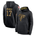 Davalo A.Falcons #17 Zachariah Branch Player Black Salute to Service Limited Black Hoodie Stitched Jerseys