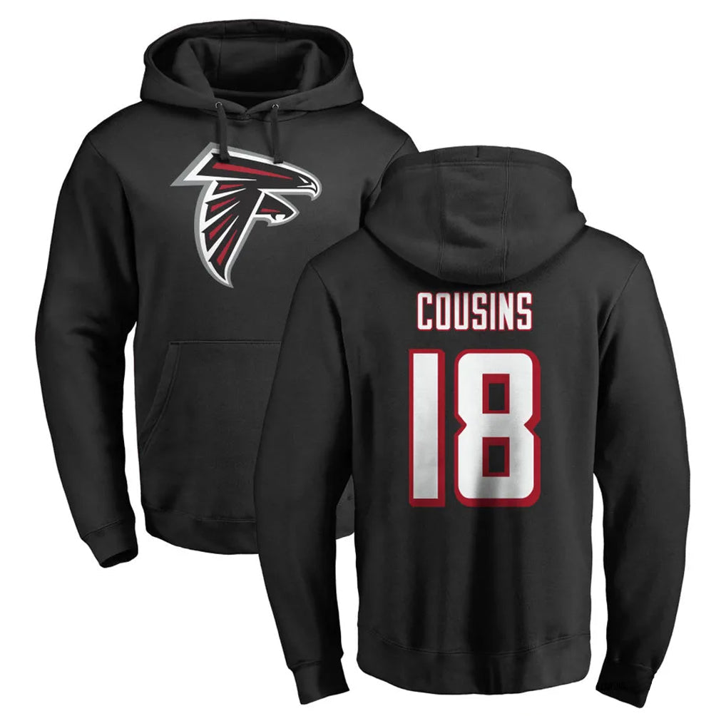 Davalo A.Falcons #18 Kirk Cousins Player Black Salute to Service Hoodies Stitched Jerseys