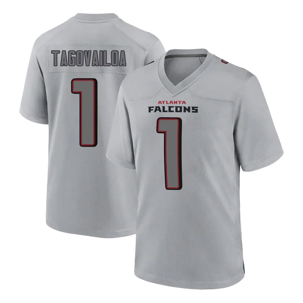 Davalo A.Falcons #1 Tua Tagovailoa Player Gray Fashion Home Game Stitched Jerseys