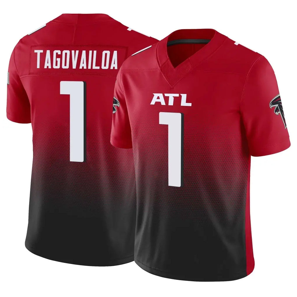 Davalo A.Falcons #1 Tua Tagovailoa Player Red Vapor F.U.S.E. Limited Home Game Stitched Jerseys