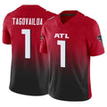 Davalo A.Falcons #1 Tua Tagovailoa Player Red Vapor F.U.S.E. Limited Home Game Stitched Jerseys