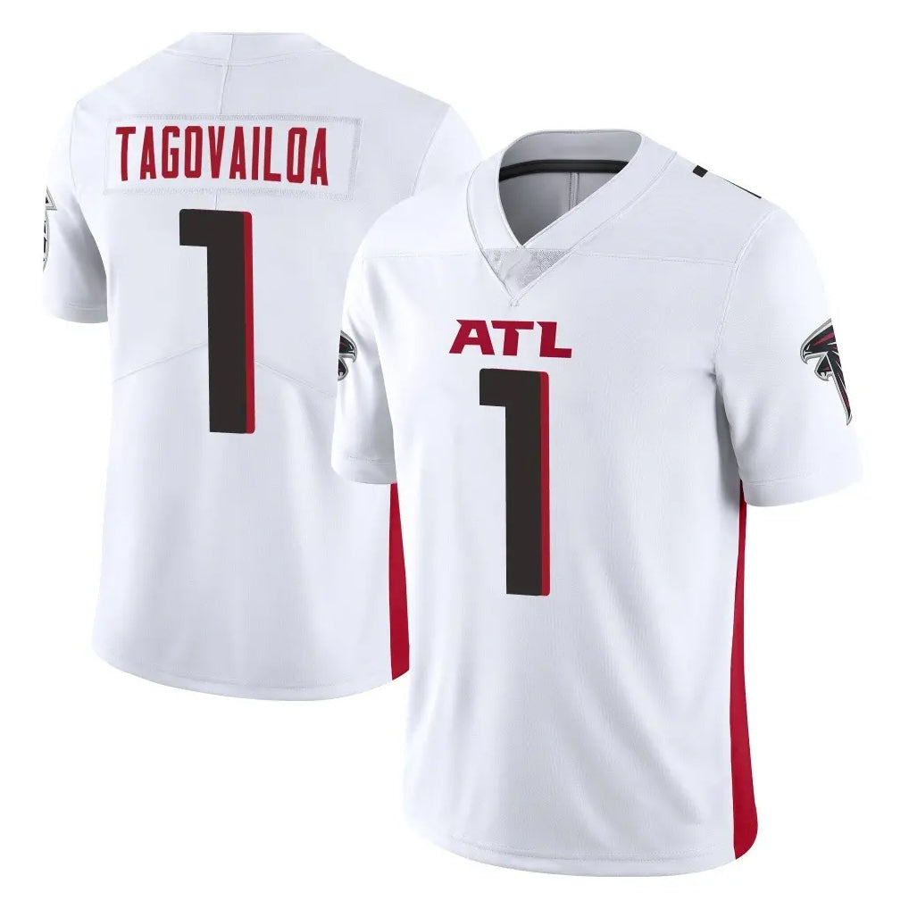 Davalo A.Falcons #1 Tua Tagovailoa Player White Vapor Untouchable Limited Home Game Stitched Jerseys