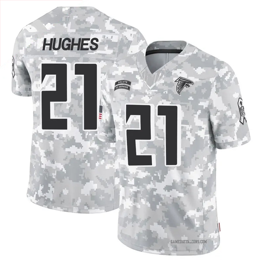 Davalo A.Falcons #21 Mike Hughes Player Arctic Camo Salute to Service Limited Stitched Jerseys