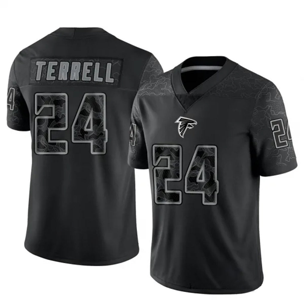 Davalo A.Falcons #24 A.J. Terrell Jr. Player Black RFLCTV Limited Stitched Jerseys