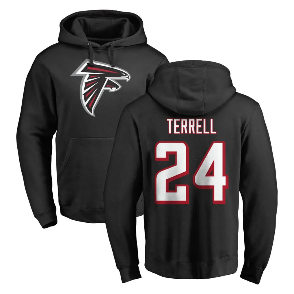 Davalo A.Falcons #24 A.J. Terrell Jr. Player Black Salute to Service Hoodies Stitched Jerseys