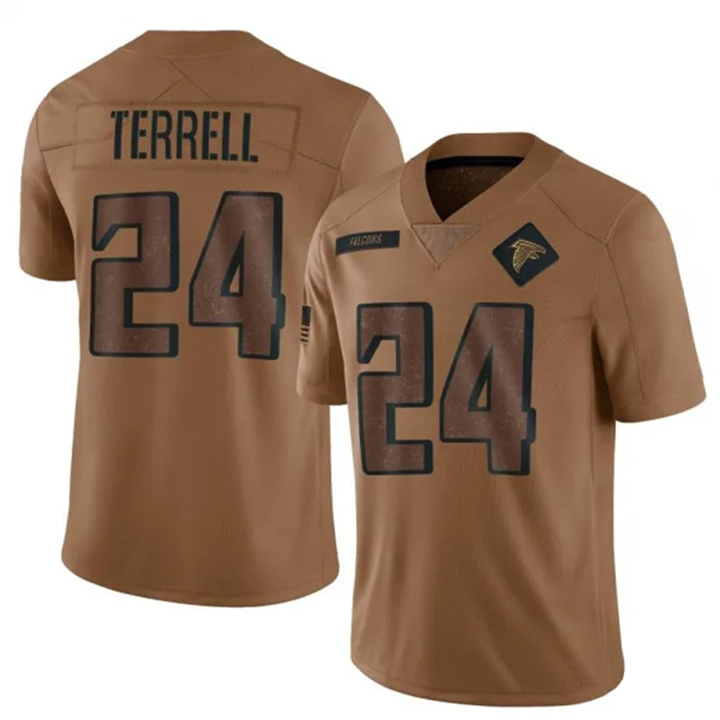 Davalo A.Falcons #24 A.J. Terrell Jr. Player Brown Salute To Service Limited Stitched Jerseys