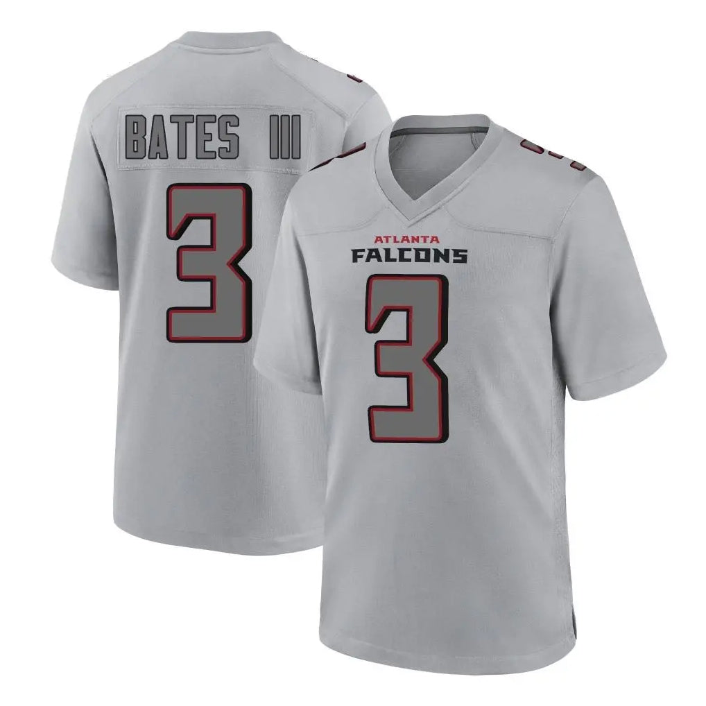 Davalo A.Falcons #3 Jessie Bates III Player Gray Fashion Home Game Stitched Jerseys