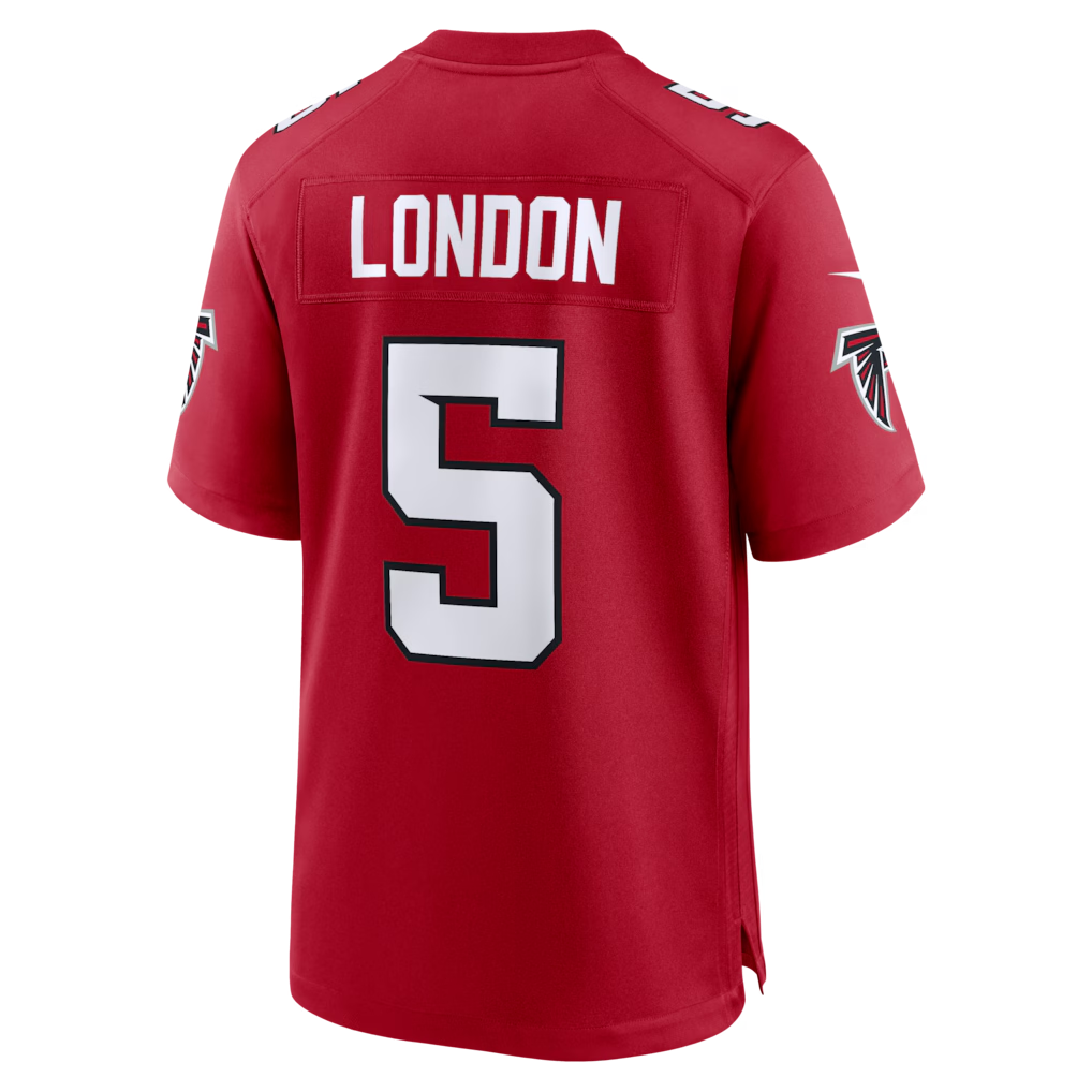 Davalo A.Falcons #5 Drake London Red Game Stitched Jerseys
