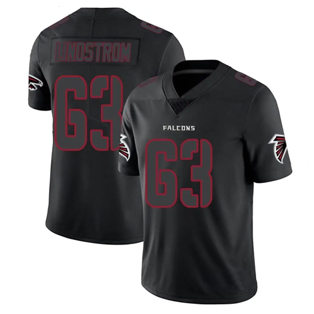 Davalo A.Falcons #63 Chris Lindstrom Player Black Impact Limited Game Stitched Jerseys