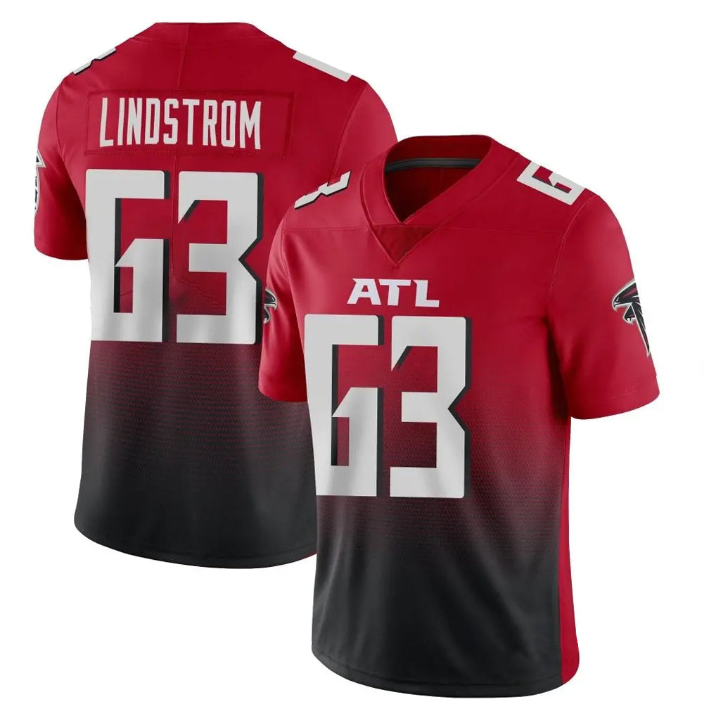 Davalo A.Falcons #63 Chris Lindstrom Player Red Vapor Untouchable Limited Home Game Stitched Jerseys