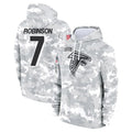 Davalo A.Falcons #7 Bijan Robinson Player Camo Arctic Salute to Service Hoodies Limited Stitched Jerseys
