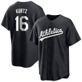 Davalo Athletics #16 Nick Kurtz Player Black Game Stitched Jerseys