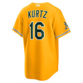 Davalo Athletics #16 Nick Kurtz Player Gold Alternate Stadium Stitched Jerseys