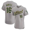 Davalo Athletics #16 Nick Kurtz Player Gray Elite Road Stitched Jerseys