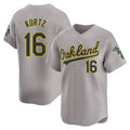 Davalo Athletics #16 Nick Kurtz Player Grey Home Limited Stitched Jerseys