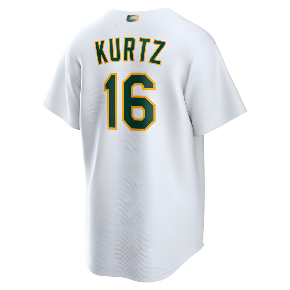 Davalo Athletics #16 Nick Kurtz Player White Home Game Stitched Jerseys