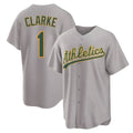 Davalo Athletics #1 Denzel Clarke player Gray Replica Away Stitched Jersey