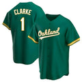 Davalo Athletics #1 Denzel Clarke player Green Replica Kelly Alternate Stitched Jersey