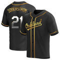 Davalo Athletics #21 Tyler Soderstrom Player Black Golden Replica Alternate Stitched Jersey
