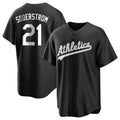 Davalo Athletics #21 Tyler Soderstrom Player Black&White Replica Stitched Jersey