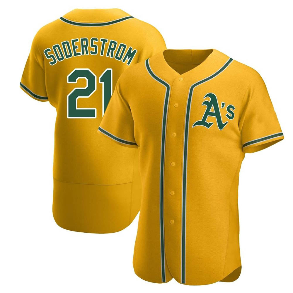 Davalo Athletics #21 Tyler Soderstrom Player Gold Authentic Alternate Stitched Jersey