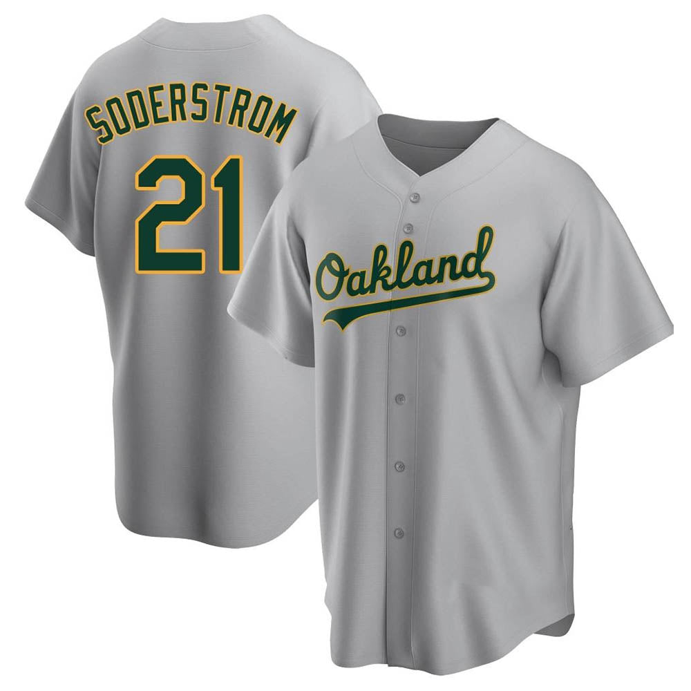 Davalo Athletics #21 Tyler Soderstrom Player Gray Replica Road Stitched Jersey